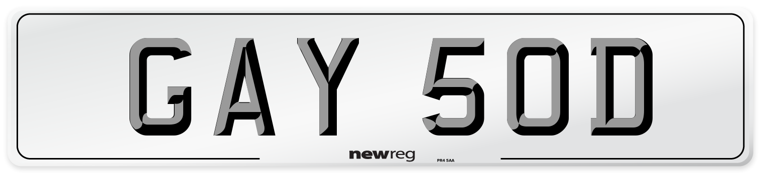 GAY 50D Number Plate from New Reg